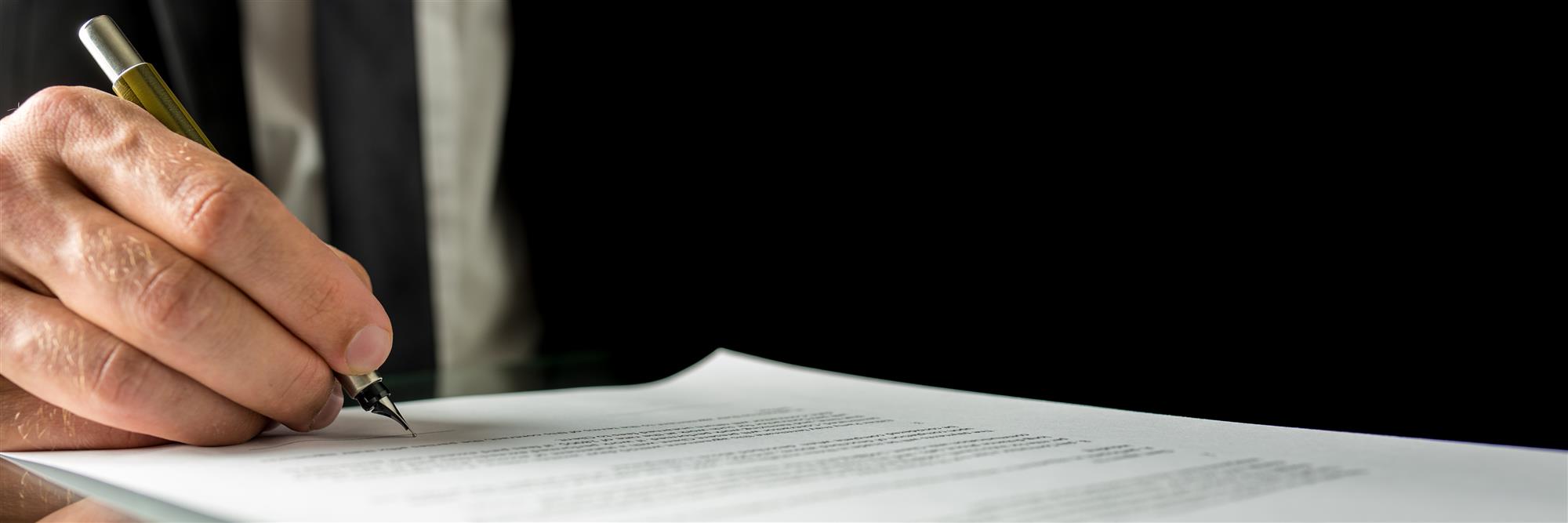Professional signing closing documents